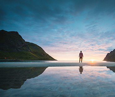 Person standing beach