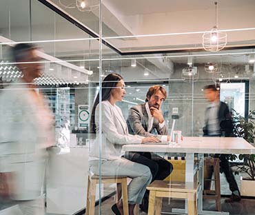 Business partners on meeting