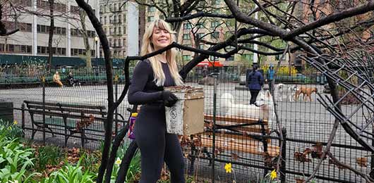 Michelle working with team