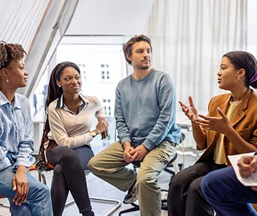Young woman explaining her ideas