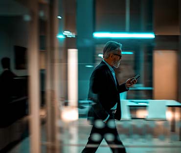 Businessman talking on phone